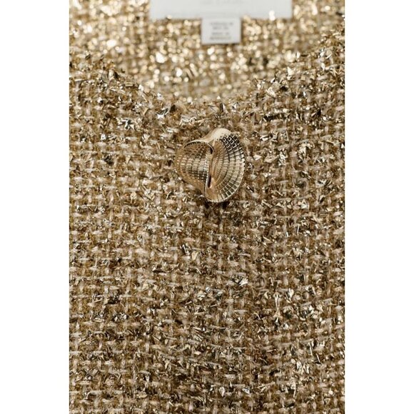 ZARA CROPPED TEXTURED JACKET WITH METALLIC THREAD - Picture 10 of 10
